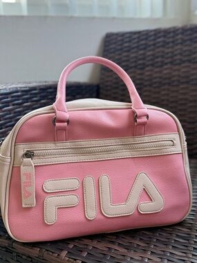 Fila Pink and Cream Mini Top-Handle Bag